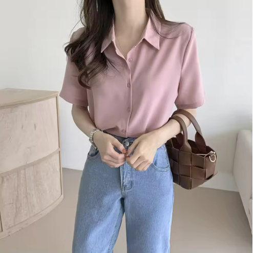 Elegant Light Blue Blouse