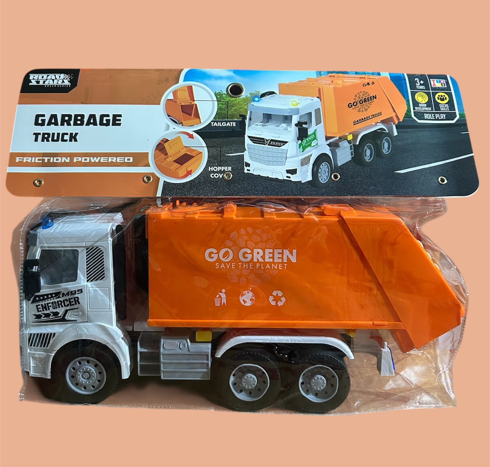 Friction Powered Garbage Truck Toy