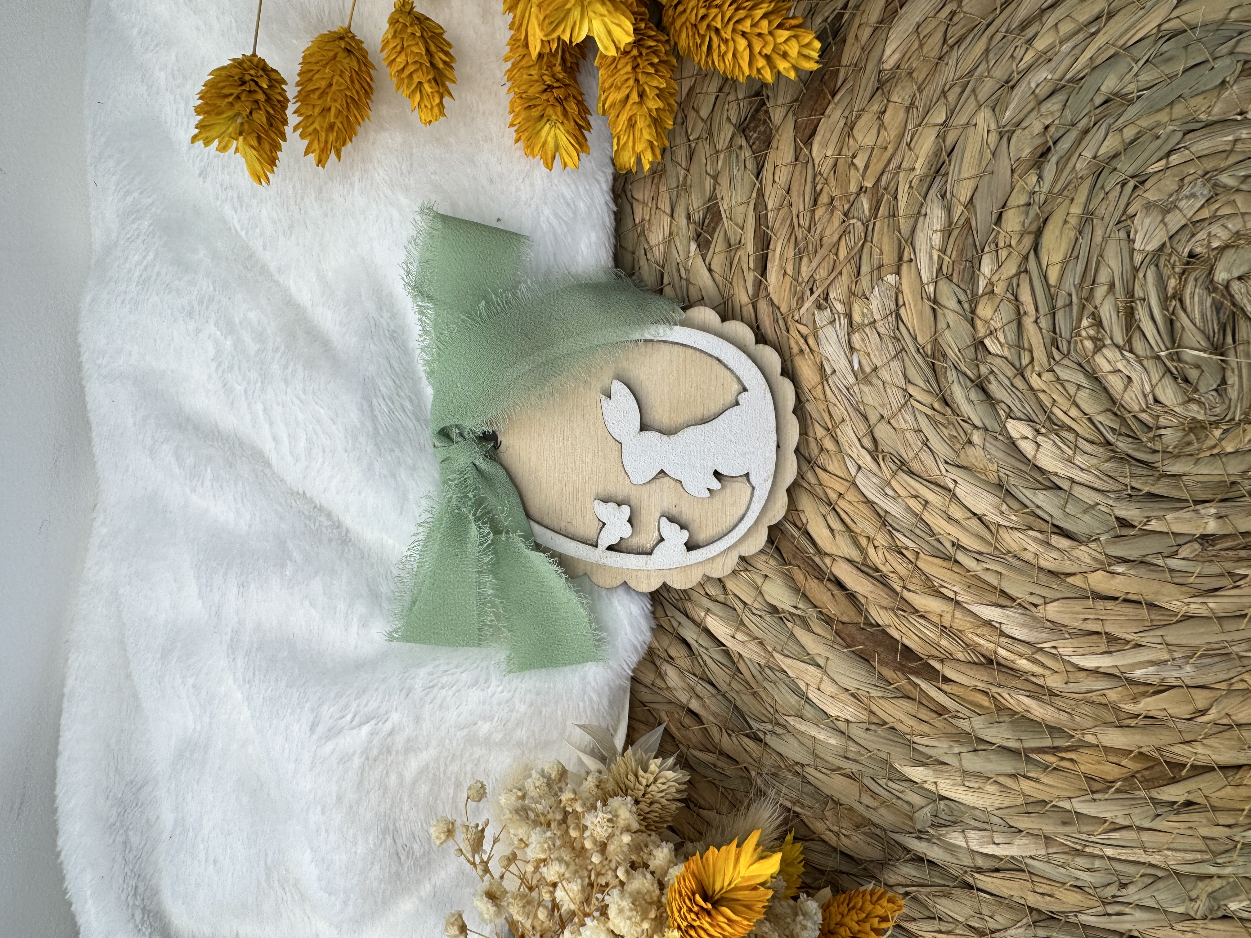 Médaillon "Dentelle" lapin 