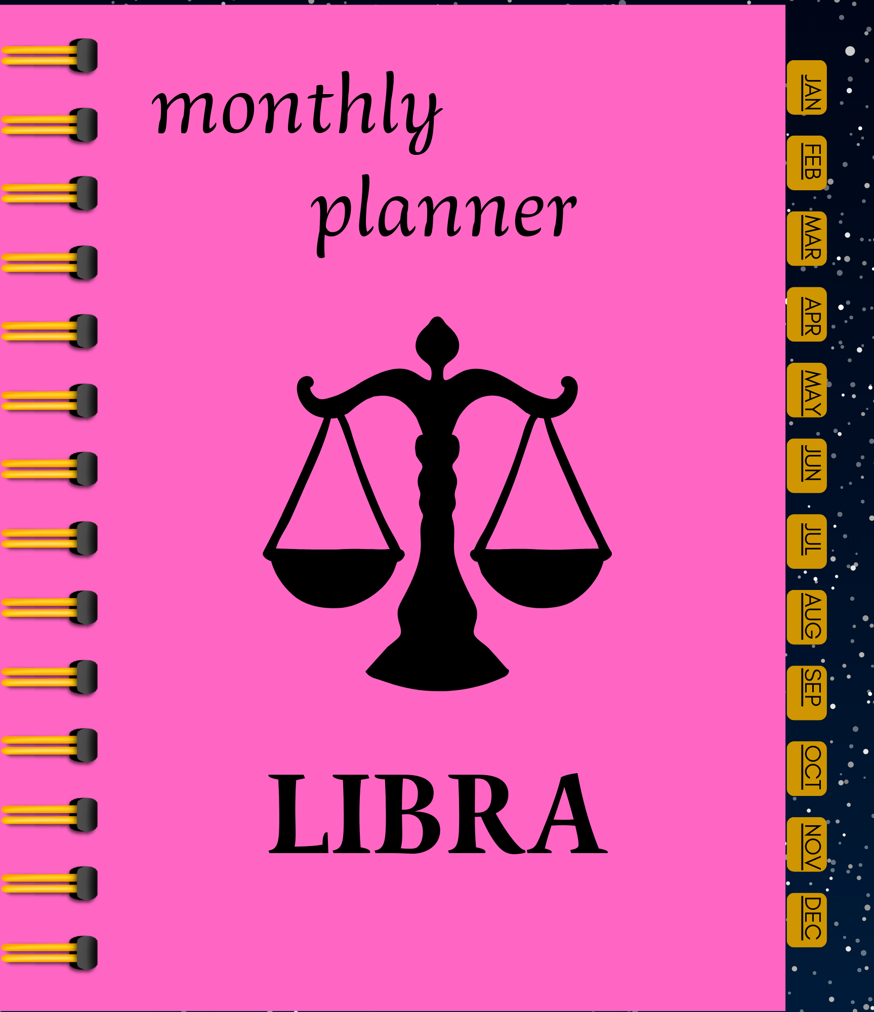 Hyperlinked-Libra Monthly Planner