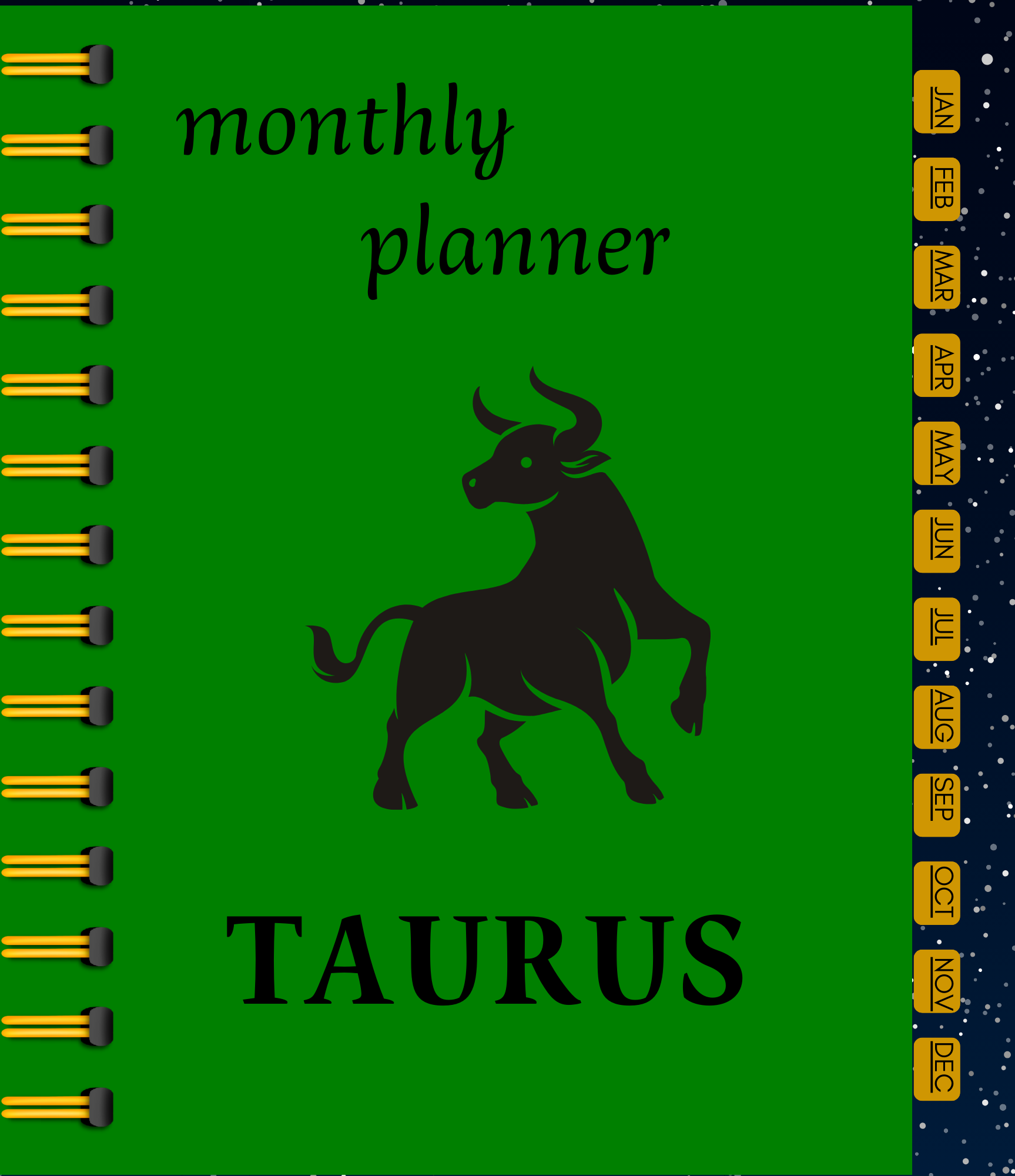 Hyperlinked- Taurus Monthly Planner