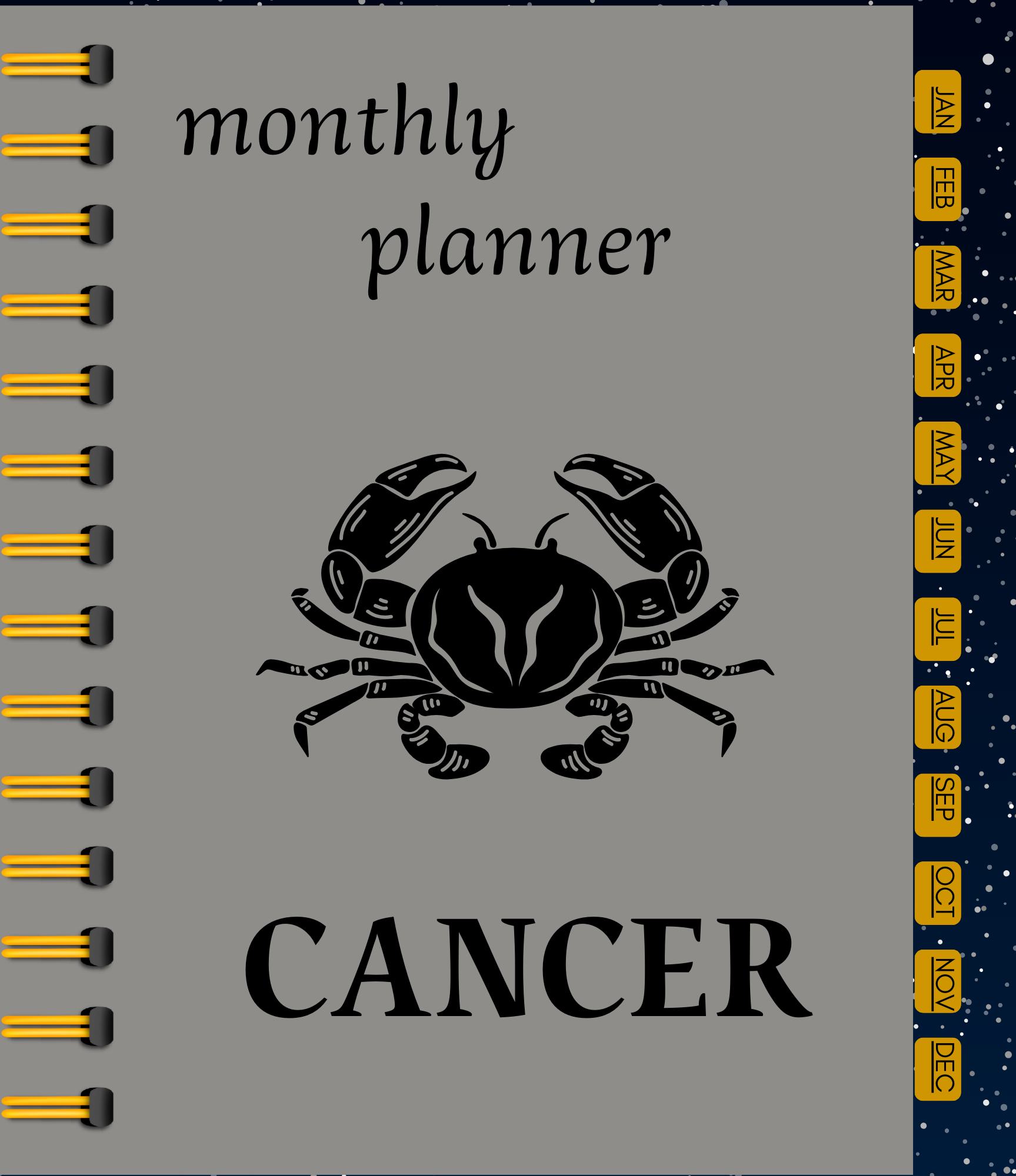 Hyperlinked- Cancer Monthly Planner