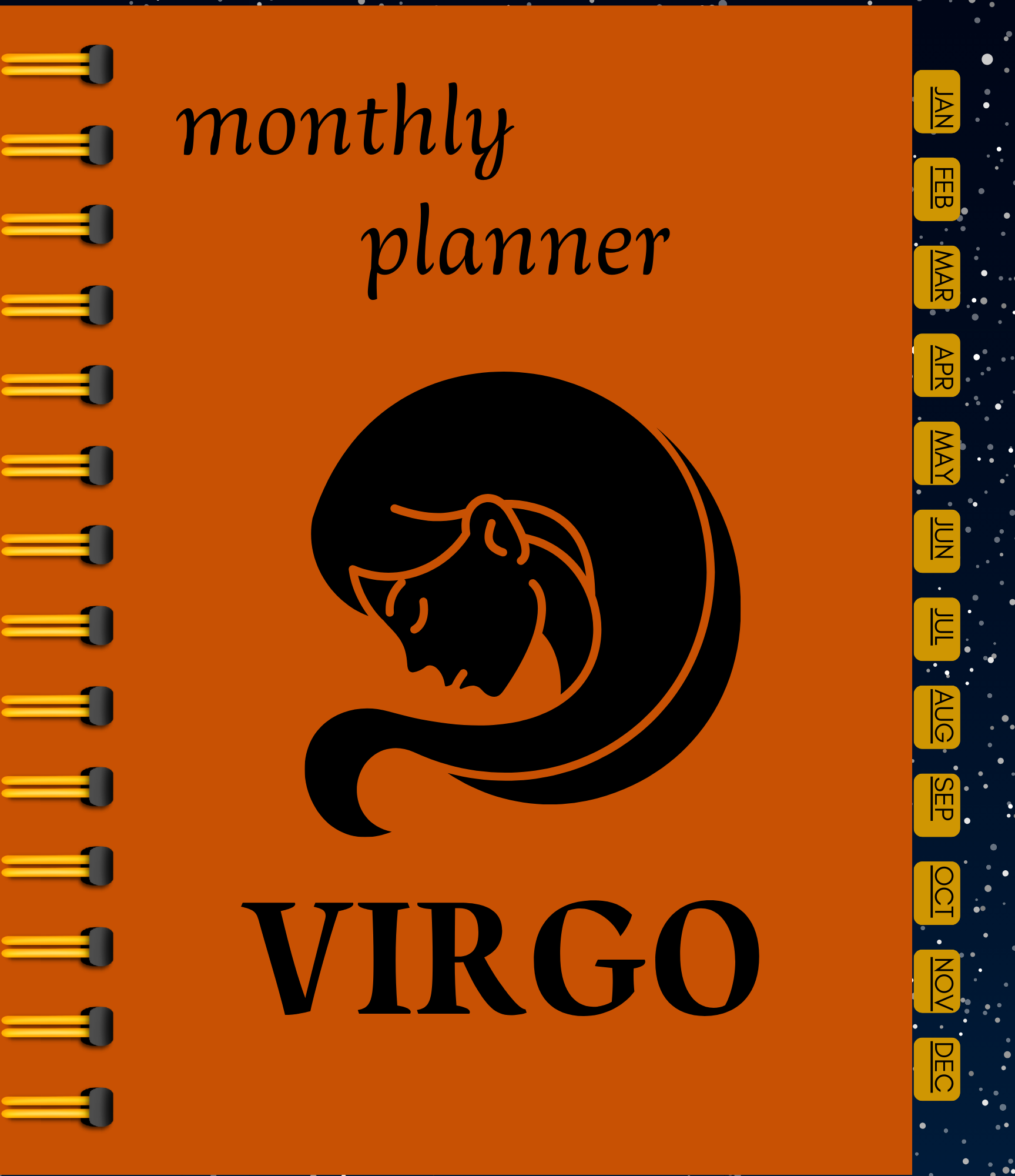 Hyperlinked-Virgo Monthly Planner