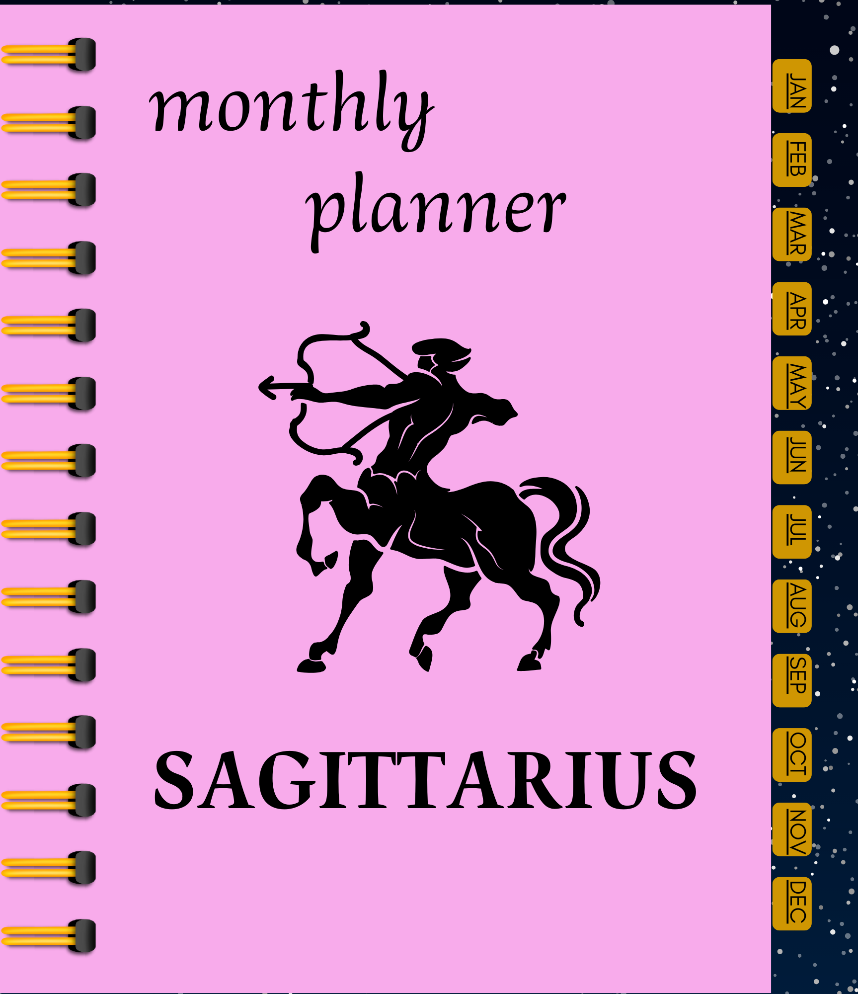 Hyperlinked-Sagittarius Monthly Planner