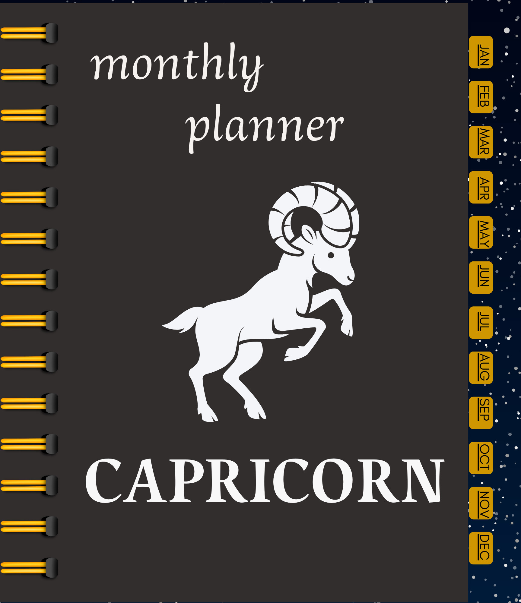 Hyperlinked-Capricorn Monthly Planner