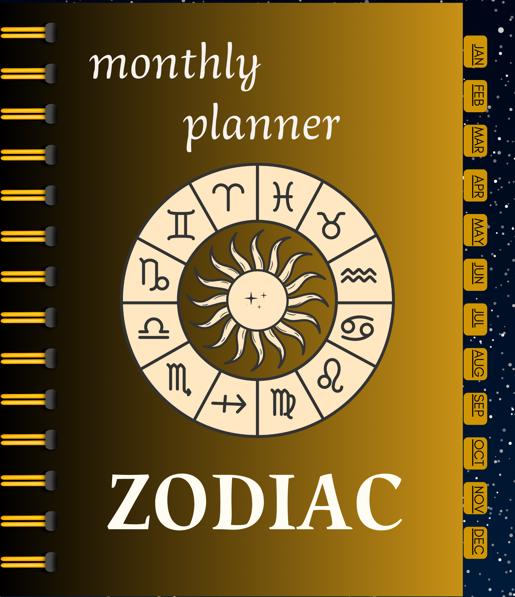 Hyperlinked-Zodiac Monthly Planner