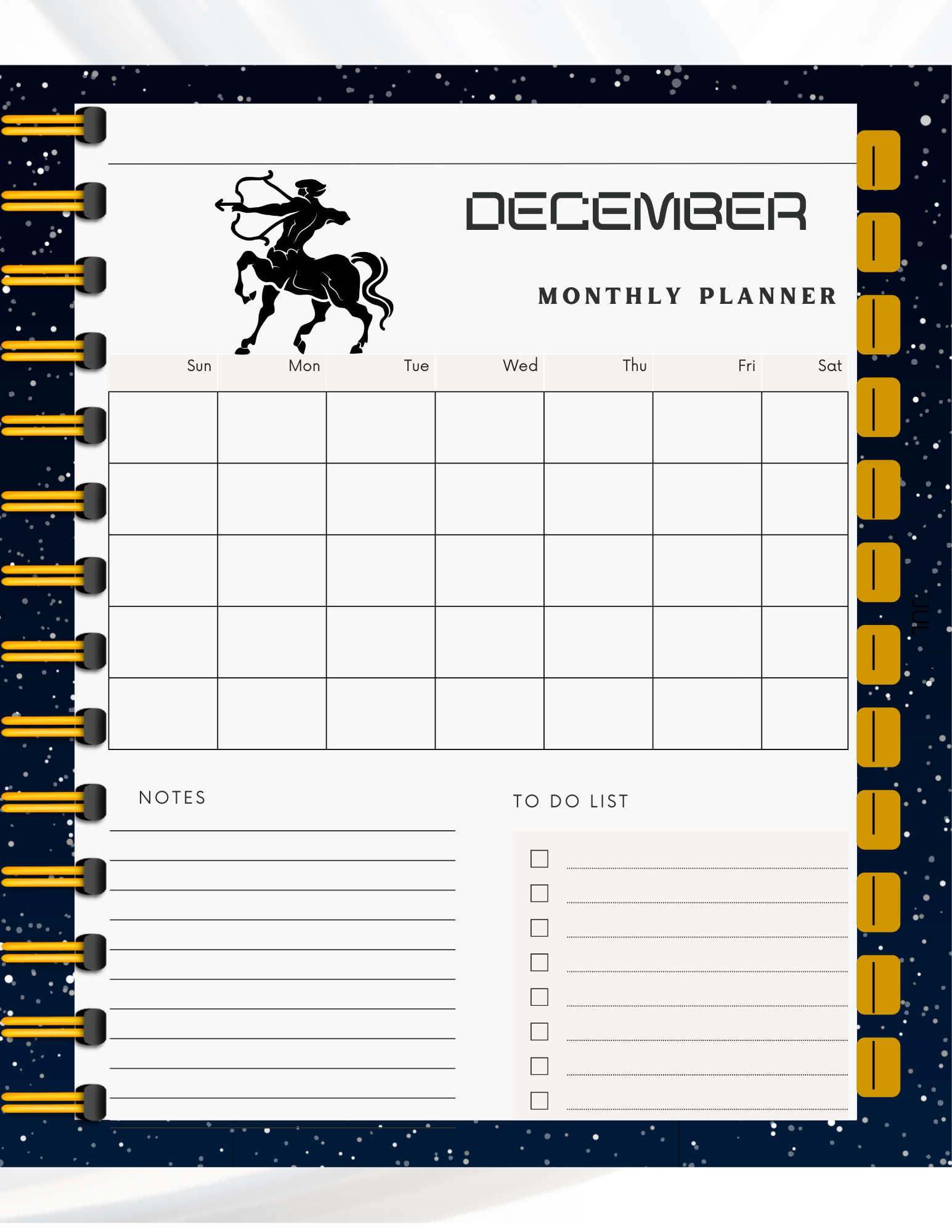 Hyperlinked-Sagittarius Monthly Planner