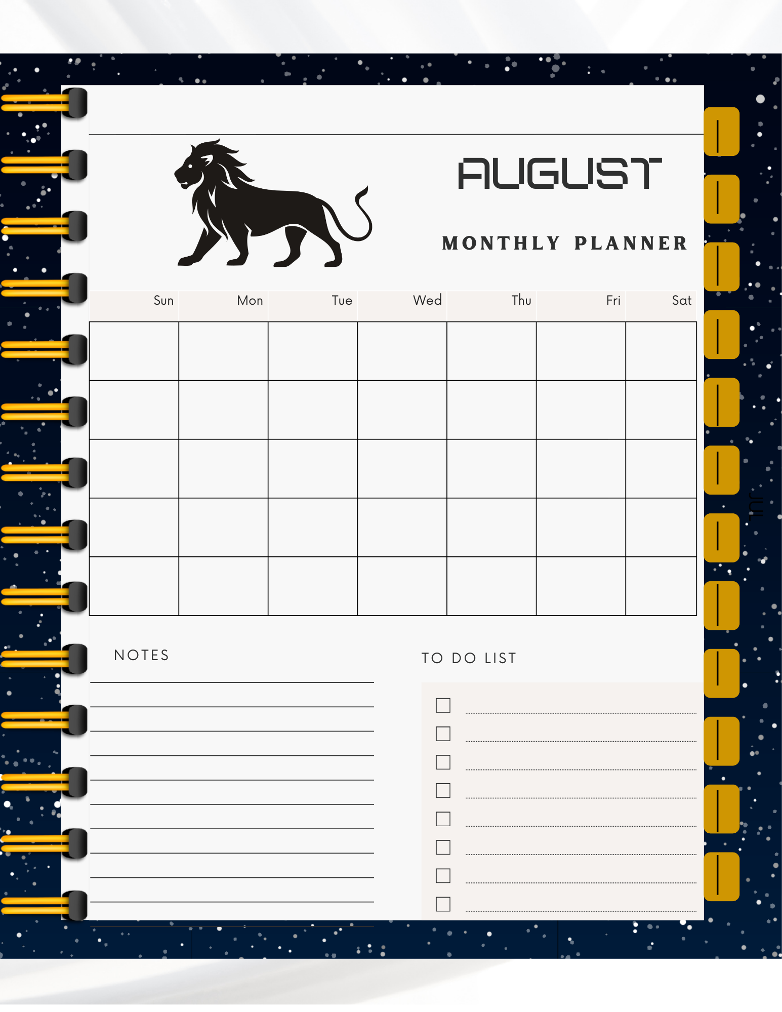 Hyperlinked-Leo Monthly Planner