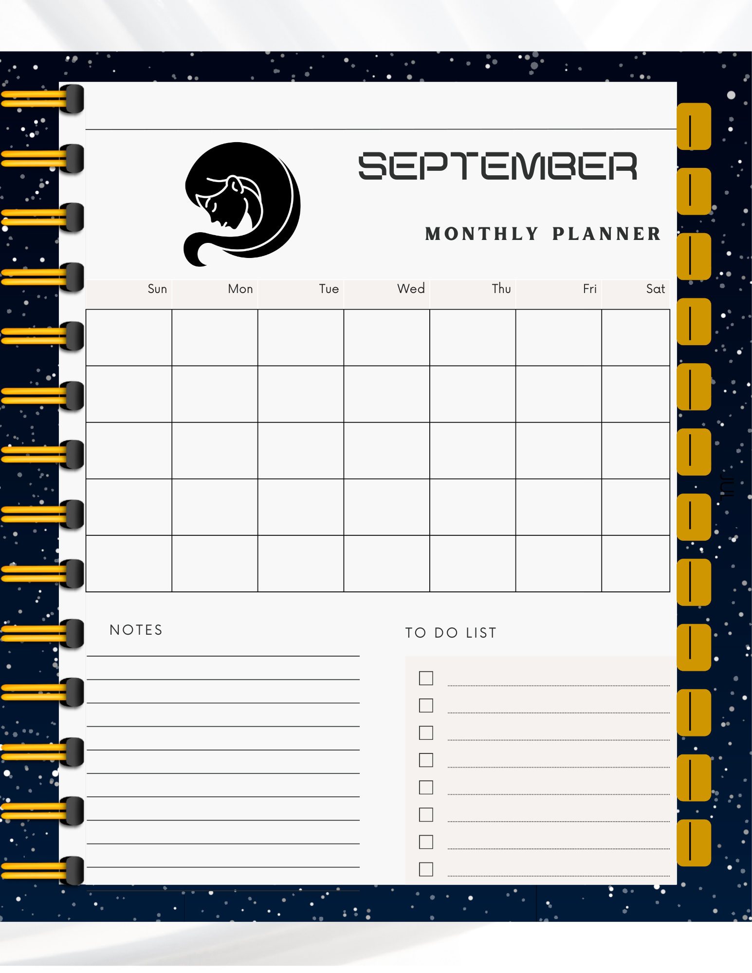 Hyperlinked-Virgo Monthly Planner