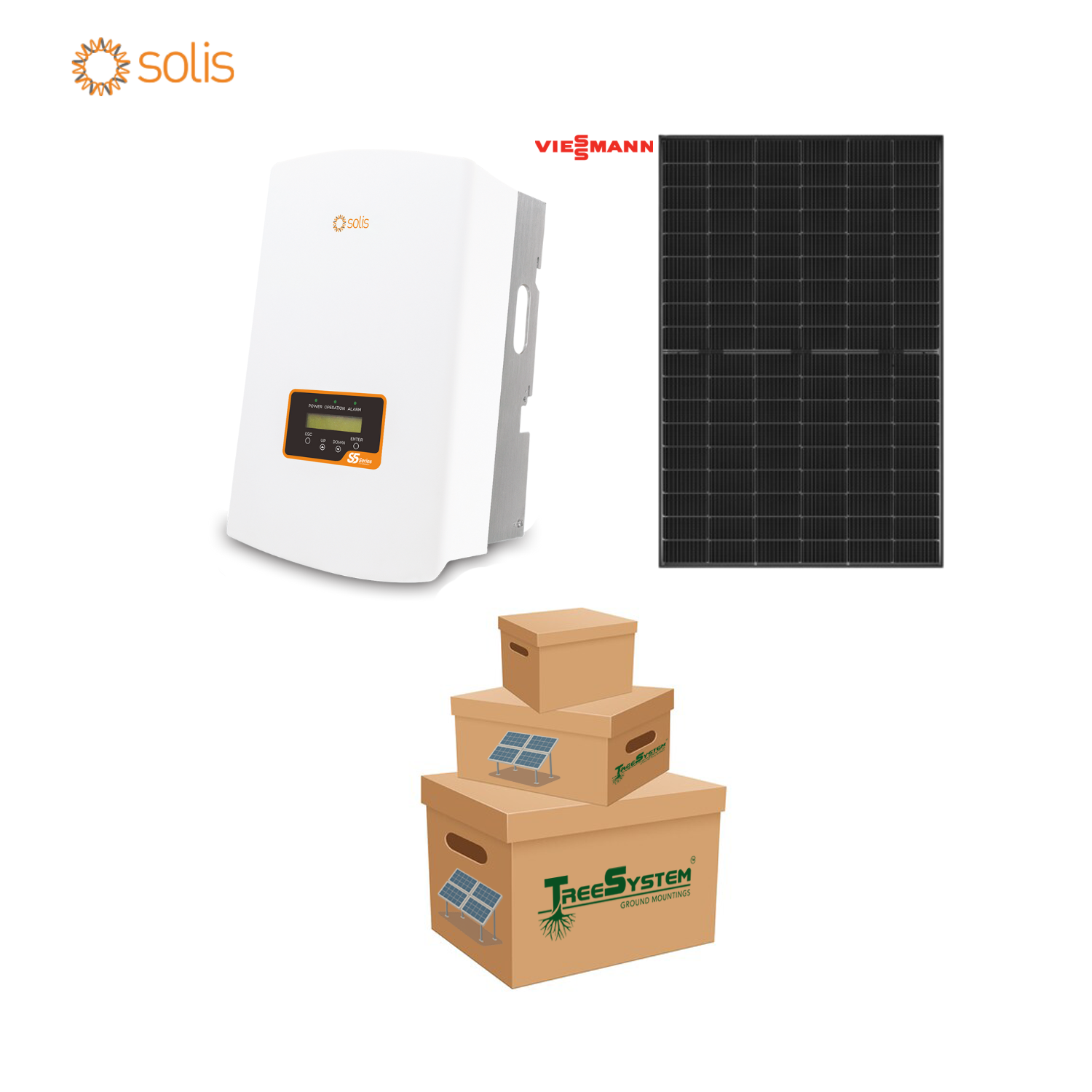10kW Antžeminis Komplektas Solis S5 + Viessmann 440W