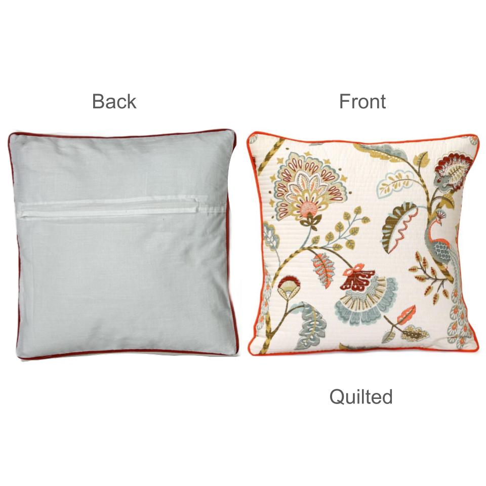 Ivory & Red Design Cushion Covers, 200TC Cotton (16"x16")