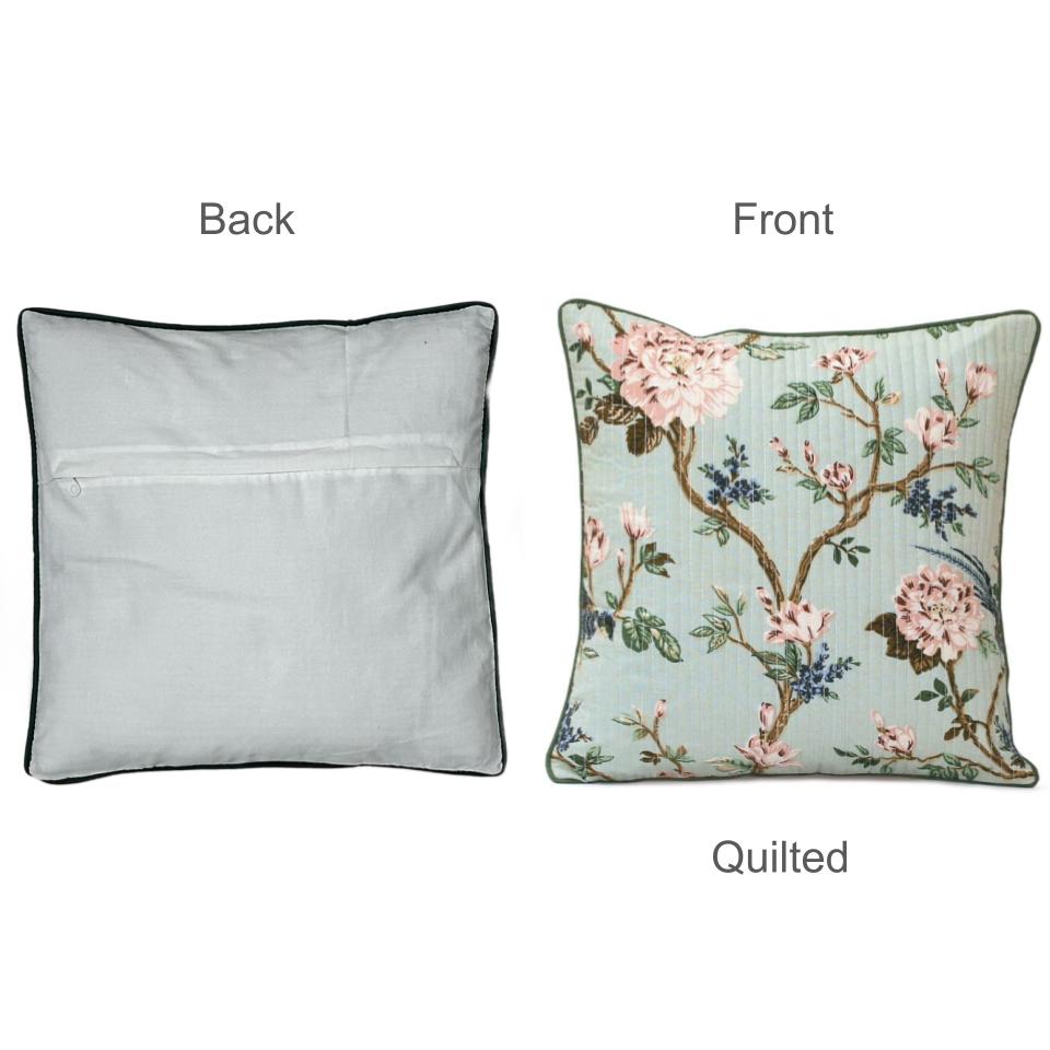 Mint Green Design Cushion Covers, 200TC Cotton (16"x16")