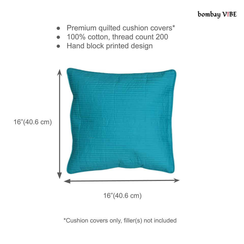 Turquoise Cushion Covers, 200TC Cotton (16"x16")