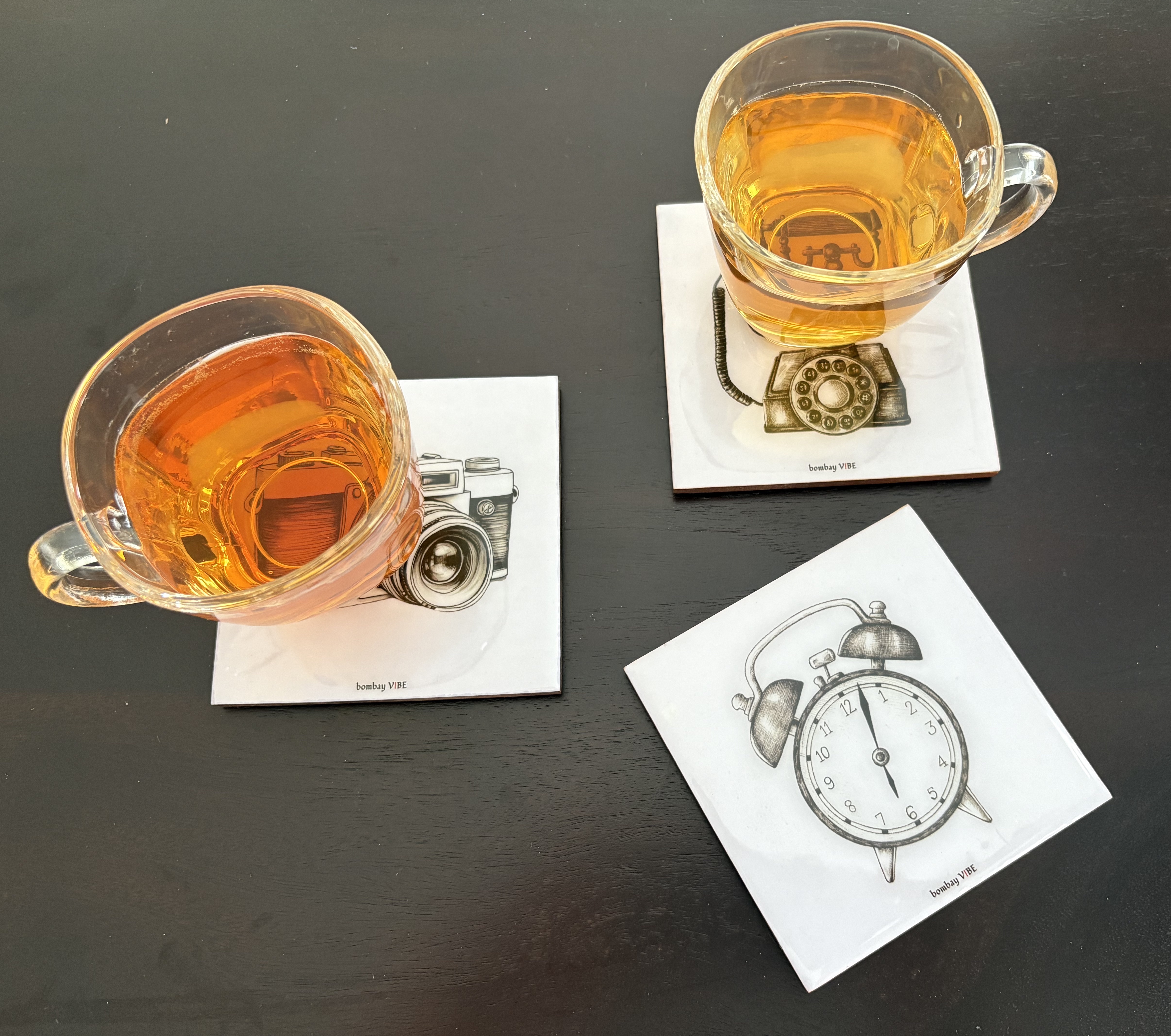 Vintage Gadgets Wooden Coasters (4"x4")