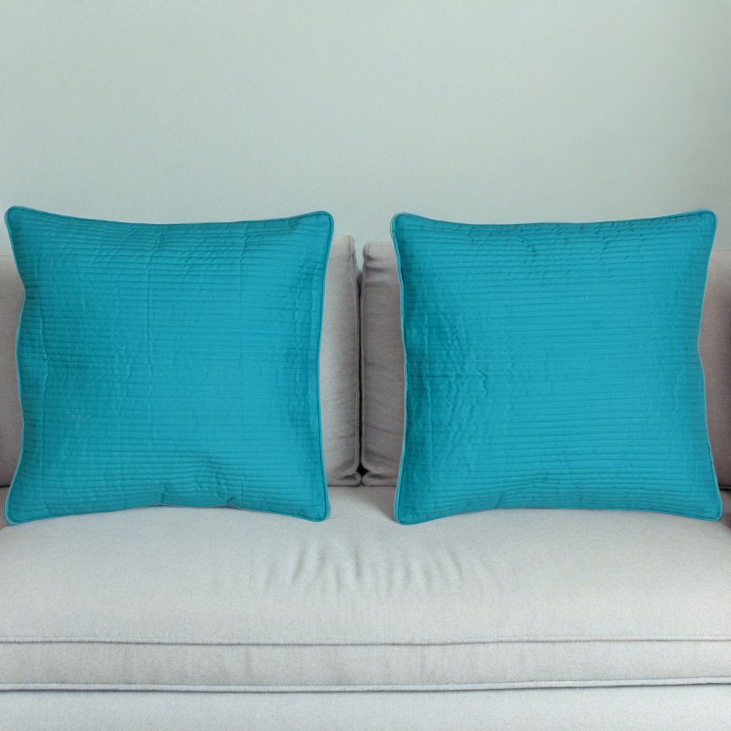 Turquoise Cushion Covers, 200TC Cotton (16"x16")