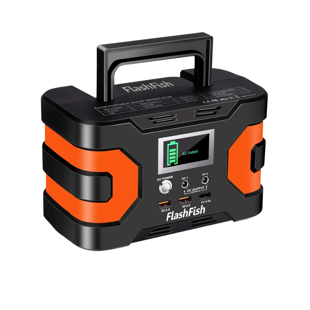 200W Peak Power Station, Flashfish CPAP Battery 166Wh 45000mAh Backup Power Pack 110V 150W Lithium Battery Pack Camping Solar Generator for CPAP Camping Home Emergency Power Supply