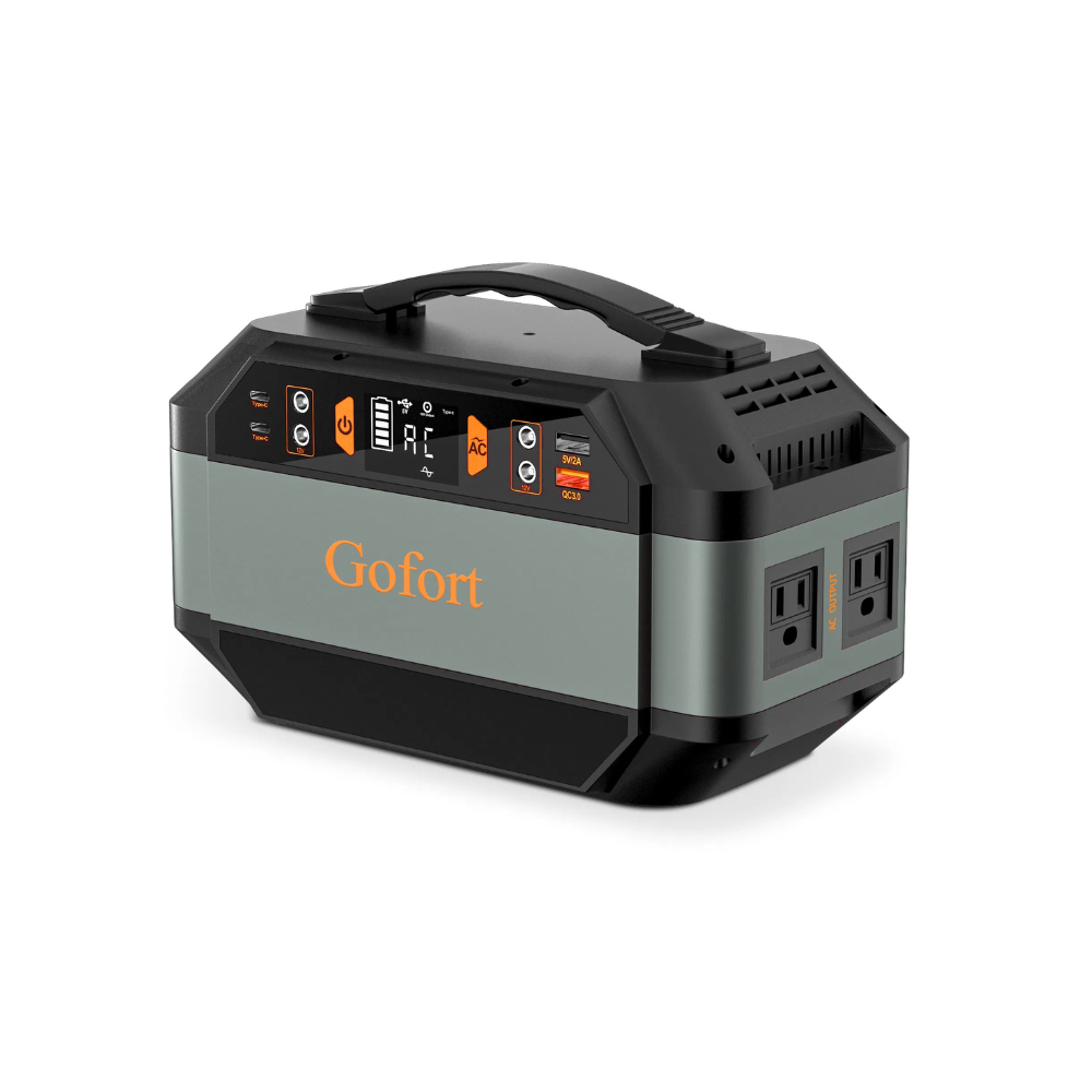 Gofort 330W Portable Power Station, 299Wh Solar Generator Backup Power Supply with 2X 110V AC Outlets, 4X 12V DC Outlets and 4X USB Outlets for Outdoor Camping, RV Travel, CPAP, Home Emergency Power