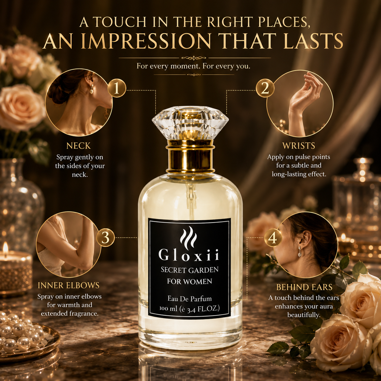 Gloxii Secret Garden – Fresh Floral Perfume for Women-100ML