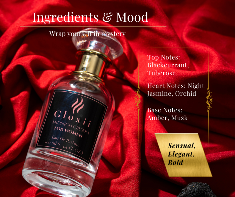 Gloxii Midnight Bloom – Deep Night Floral Perfume for Women 