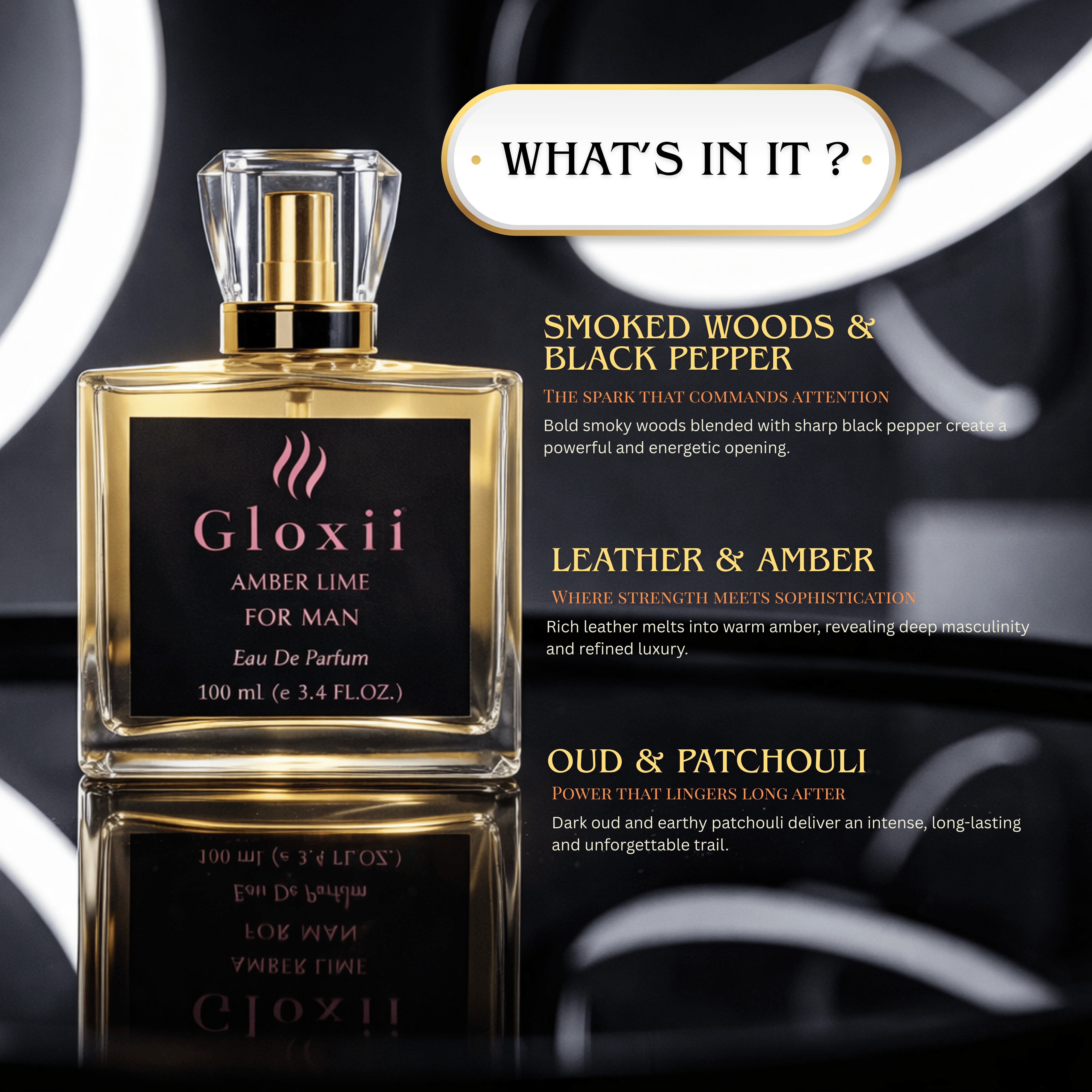 Gloxii Amber Lime – Fresh Citrus Perfume for Men-100 ML