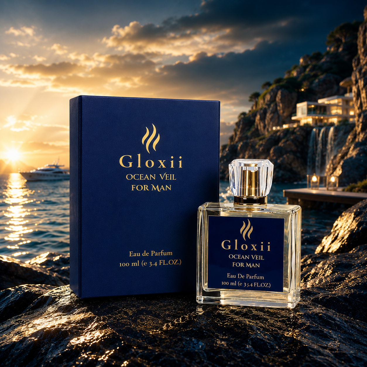 Gloxii Ocean Veil – Fresh Aquatic Perfume for Men-100 ML