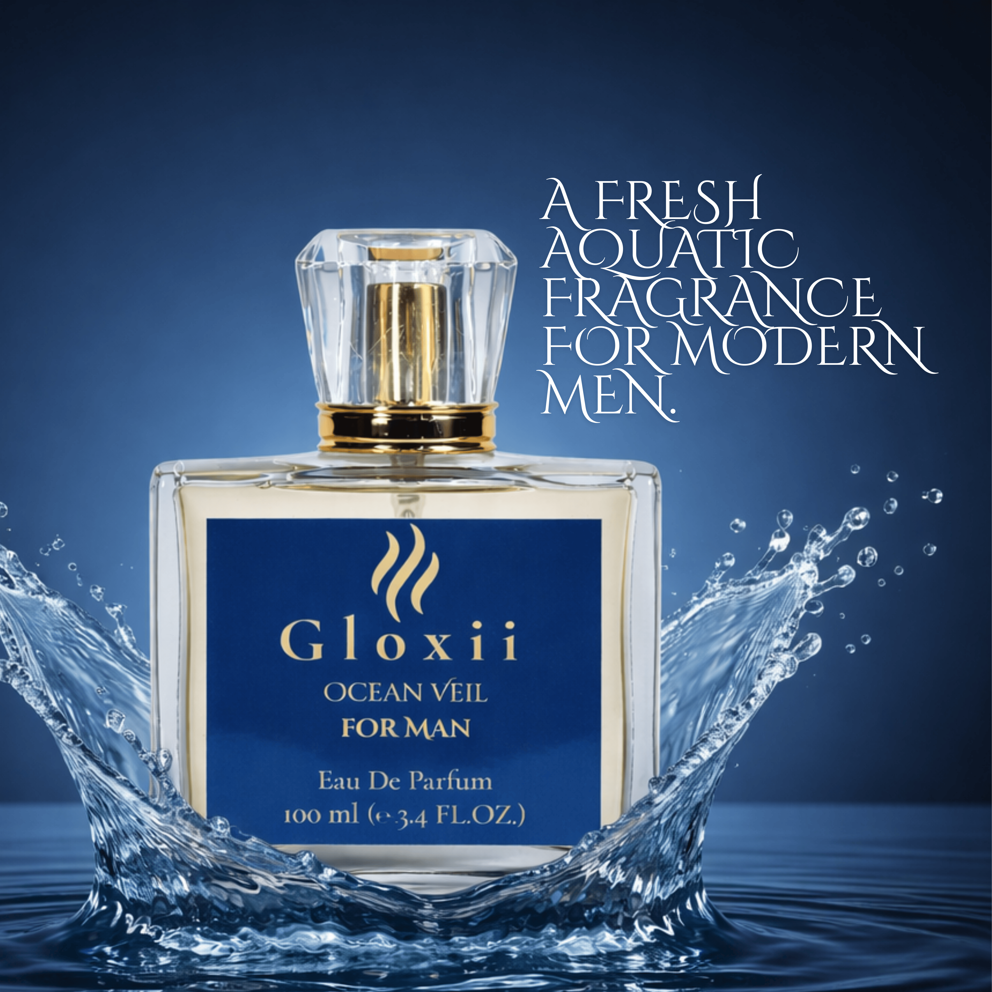Gloxii Ocean Veil – Fresh Aquatic Perfume for Men-100 ML