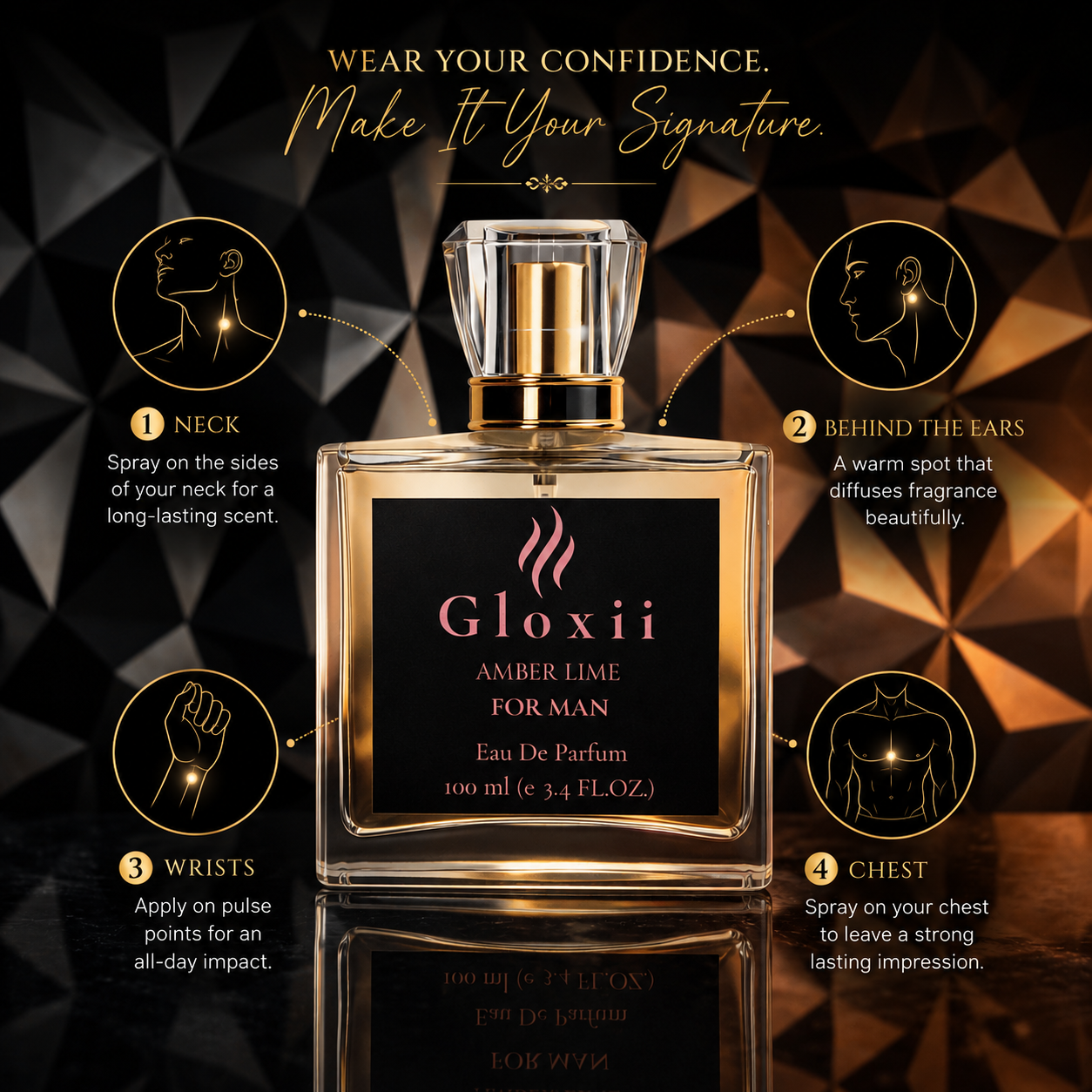 Gloxii Amber Lime – Fresh Citrus Perfume for Men-100 ML