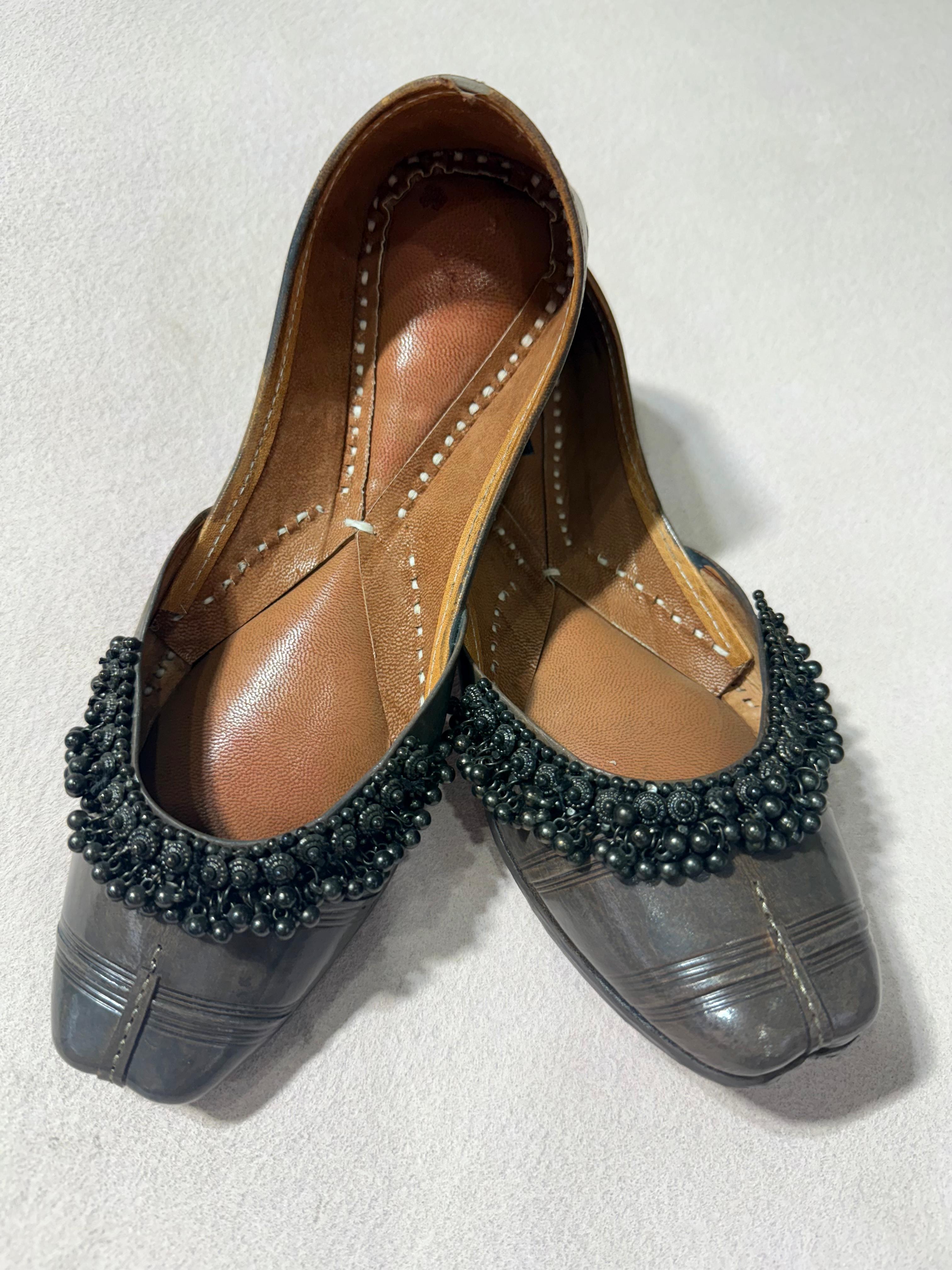 Embellished Leather Flats