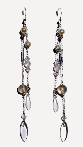 Boucles d'oreilles argent et cristal