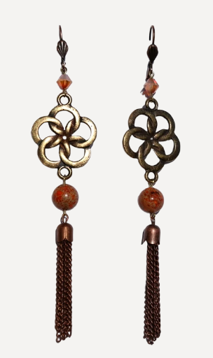 Boucles d'oreilles pendantes fleurs d'automne