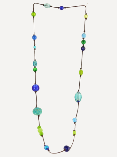 Sautoir en pierres semi-précieuses et perles de Murano