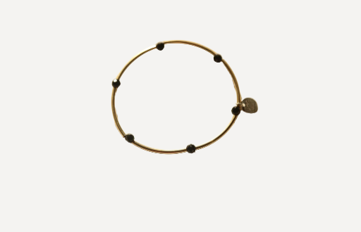 Bracelet Hanaya or et onyx 4mm