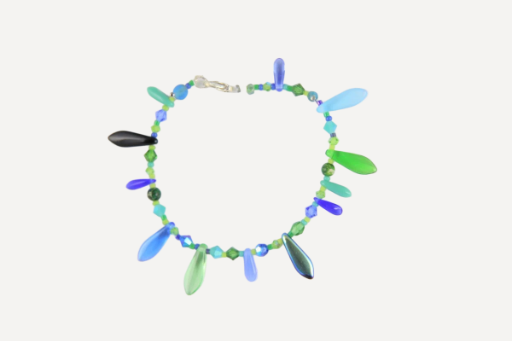 Bracelet Fleurs de lotus en argent avec perles de cristal