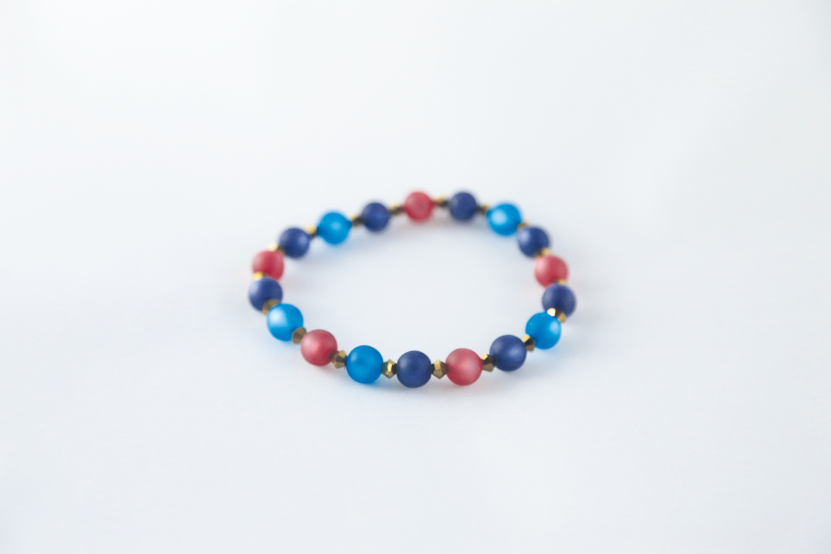 Bracelet en perles Polaris® rose et bleues