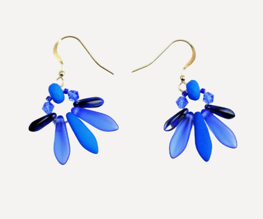 Boucles d'oreilles Lune bleue