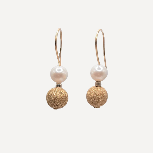 Boucles d'oreilles perles et or