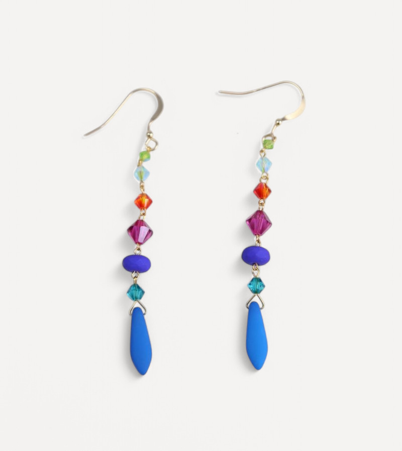 boucles d'oreilles perles Swarovski et cristal de Bohême