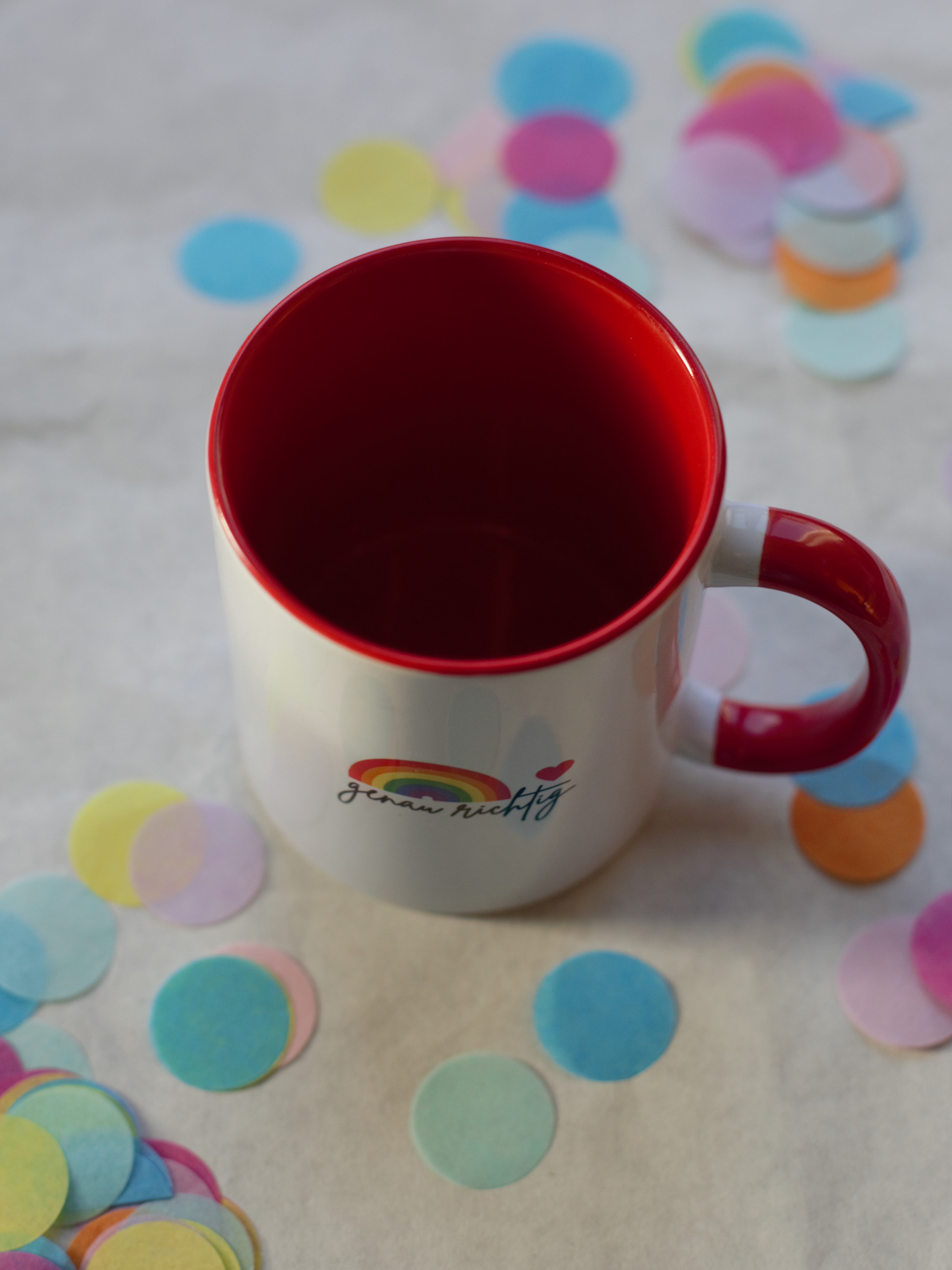 "Genau richtig" 🌈 Tasse