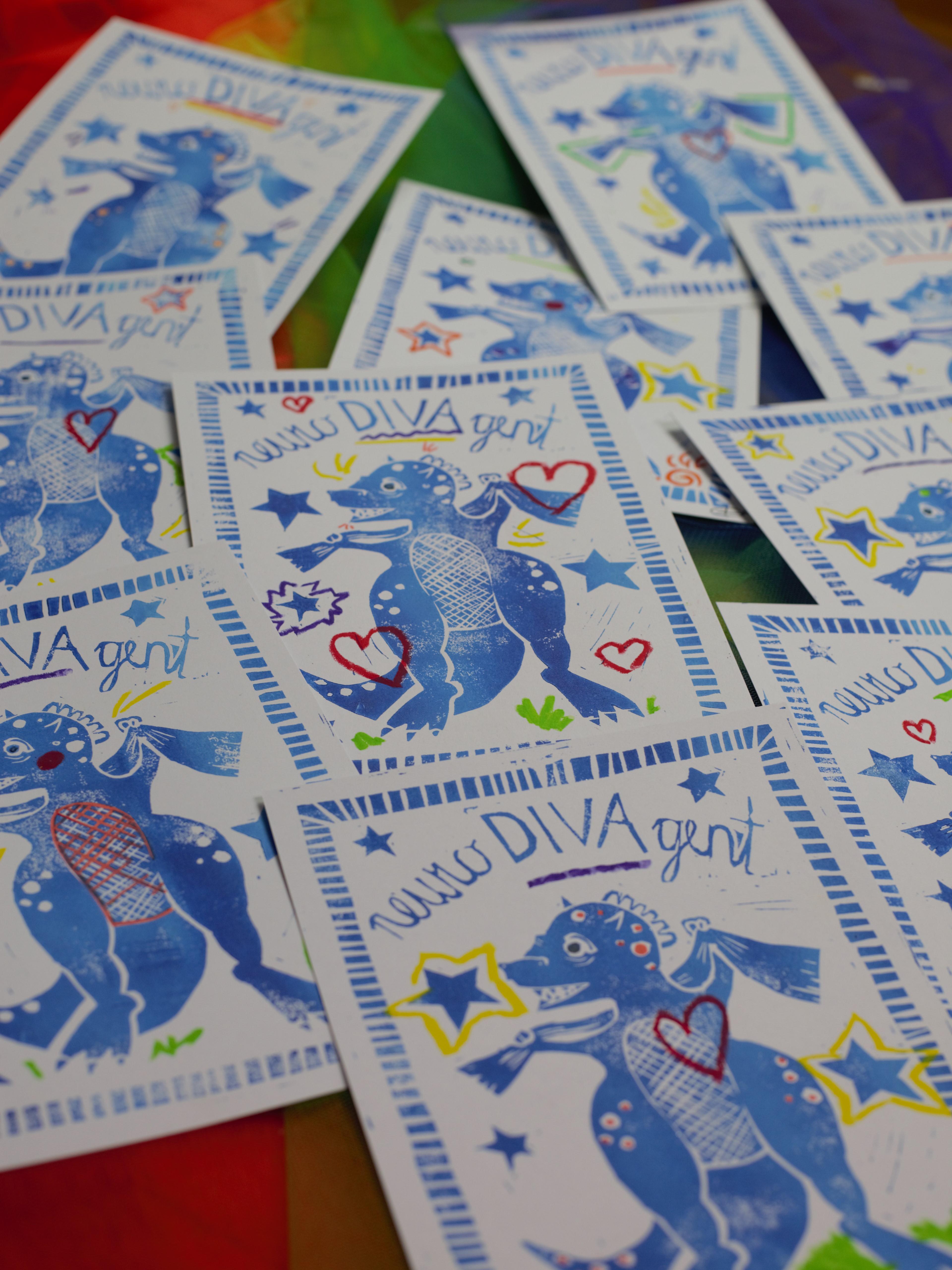 A4 Linoldruck "neuroDIVAgent"