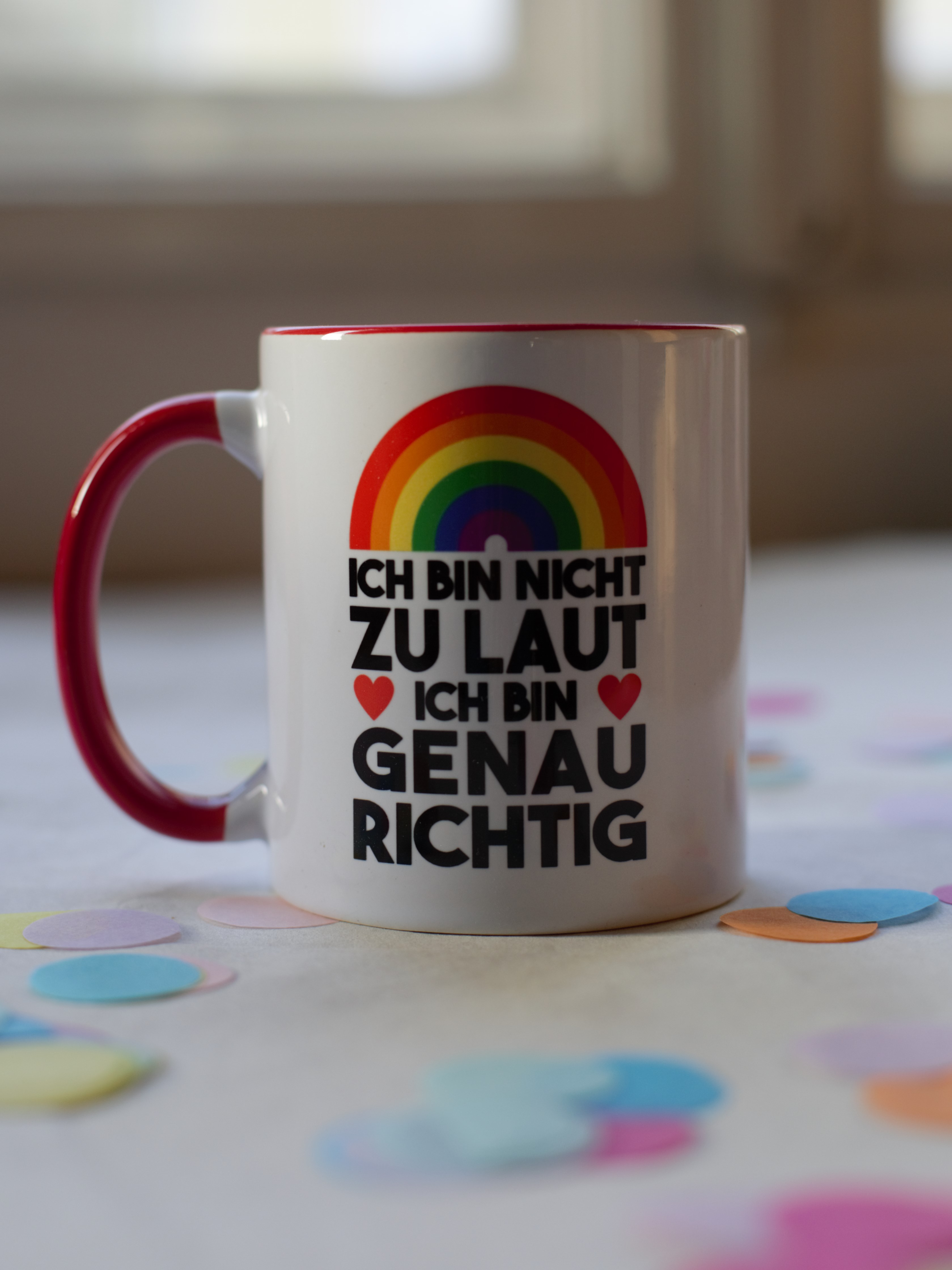 "Genau richtig" 🌈 Tasse