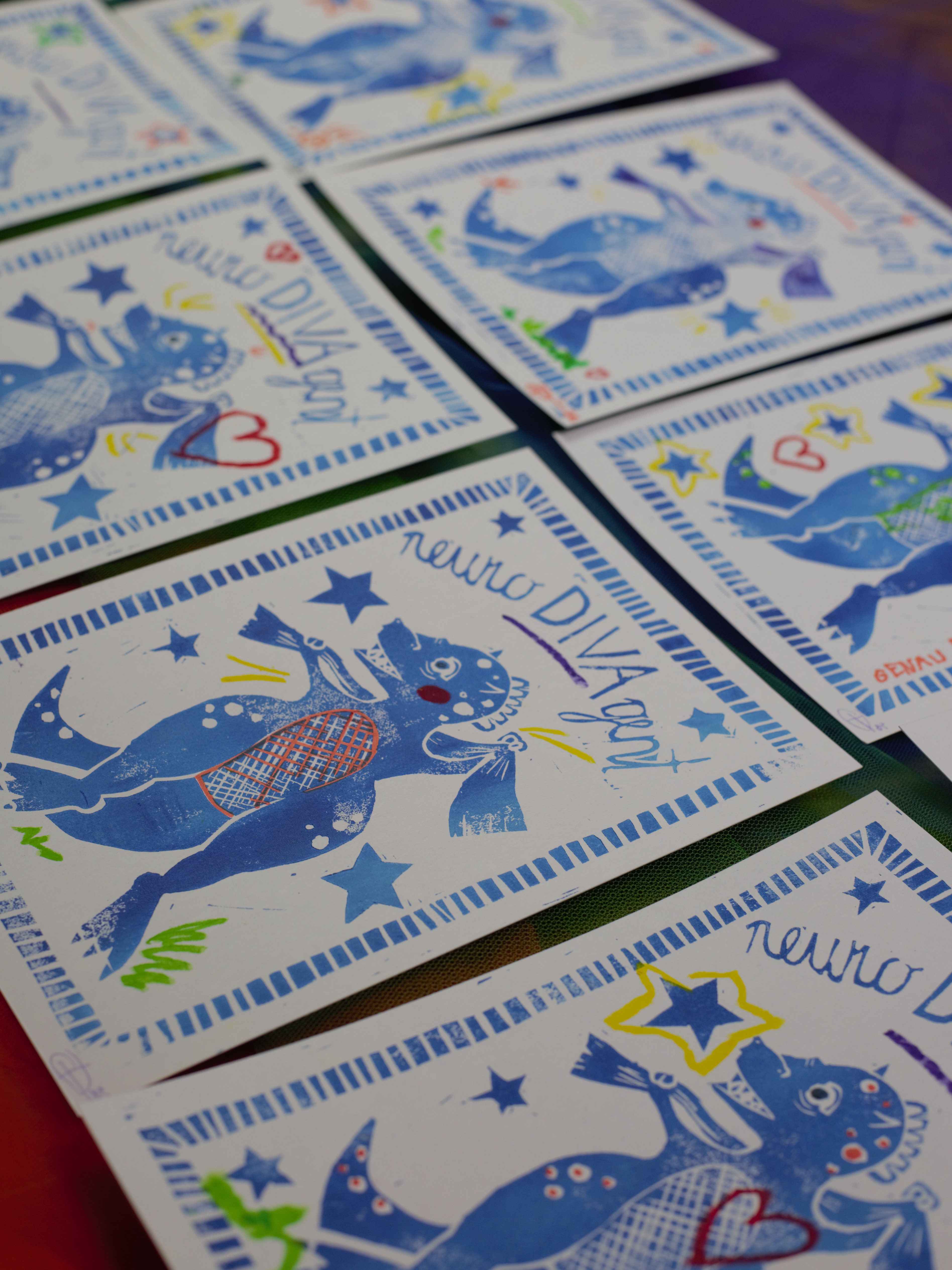 A4 Linoldruck "neuroDIVAgent"