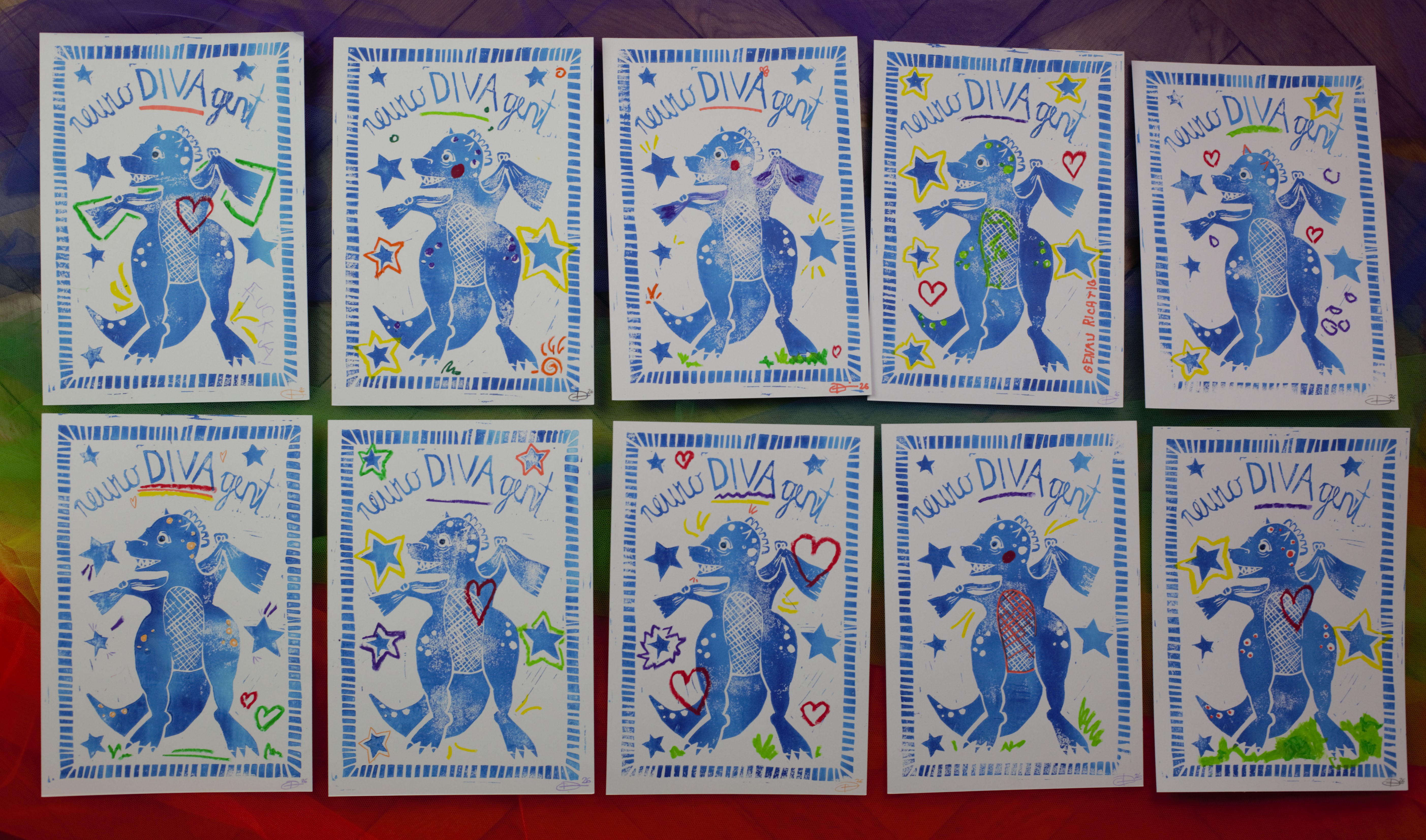 A4 Linoldruck "neuroDIVAgent"