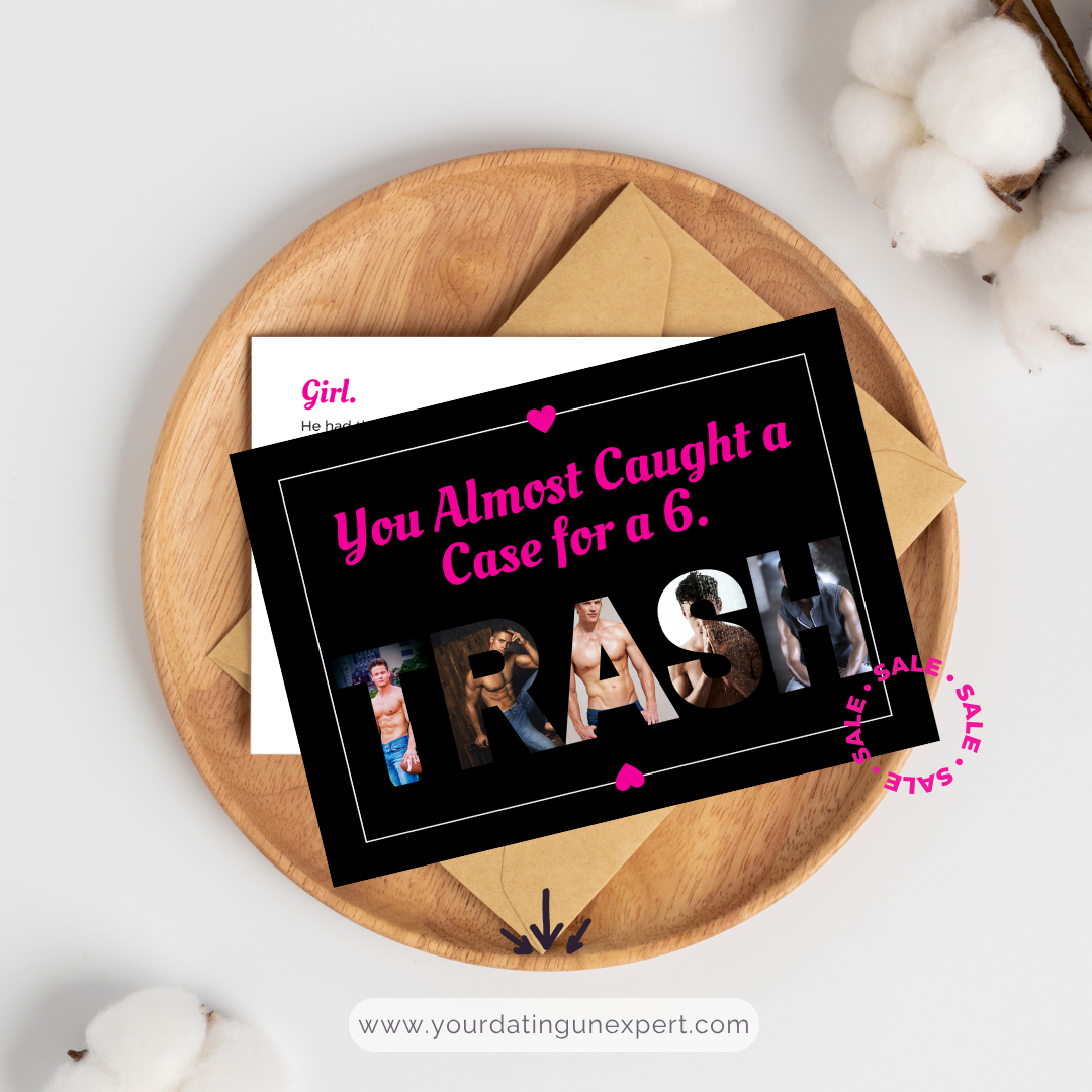"You Almost Caught a Case for a 6"™ — Trash Card Postcard Pack