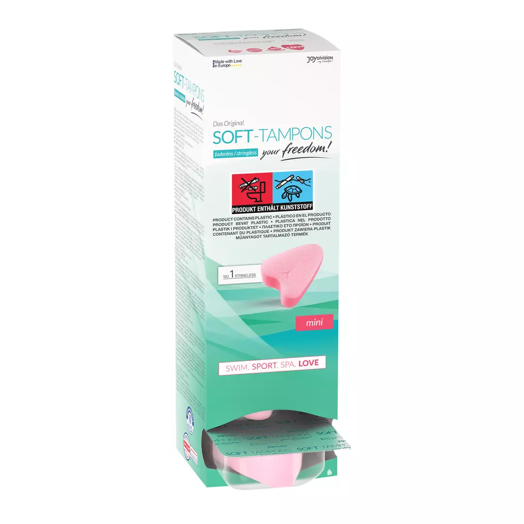 Soft-Tampons mini, dispenser box of 10
