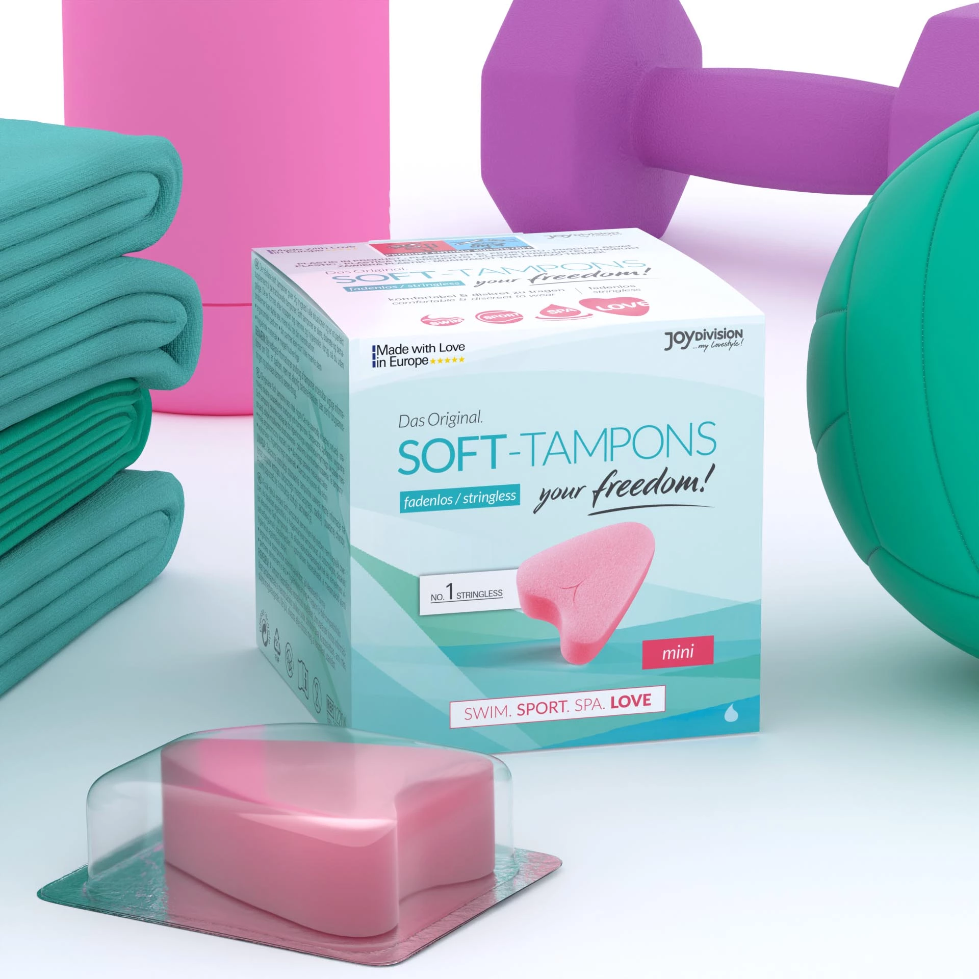 Soft-Tampons mini, box of 3