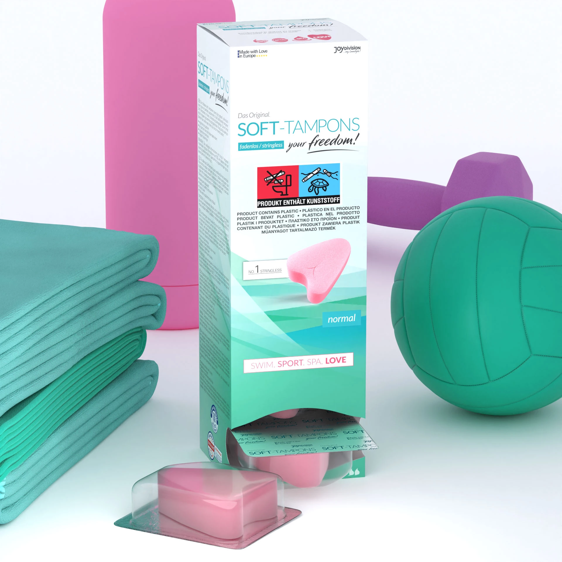 Soft-Tampons normal, dispenser box of 10