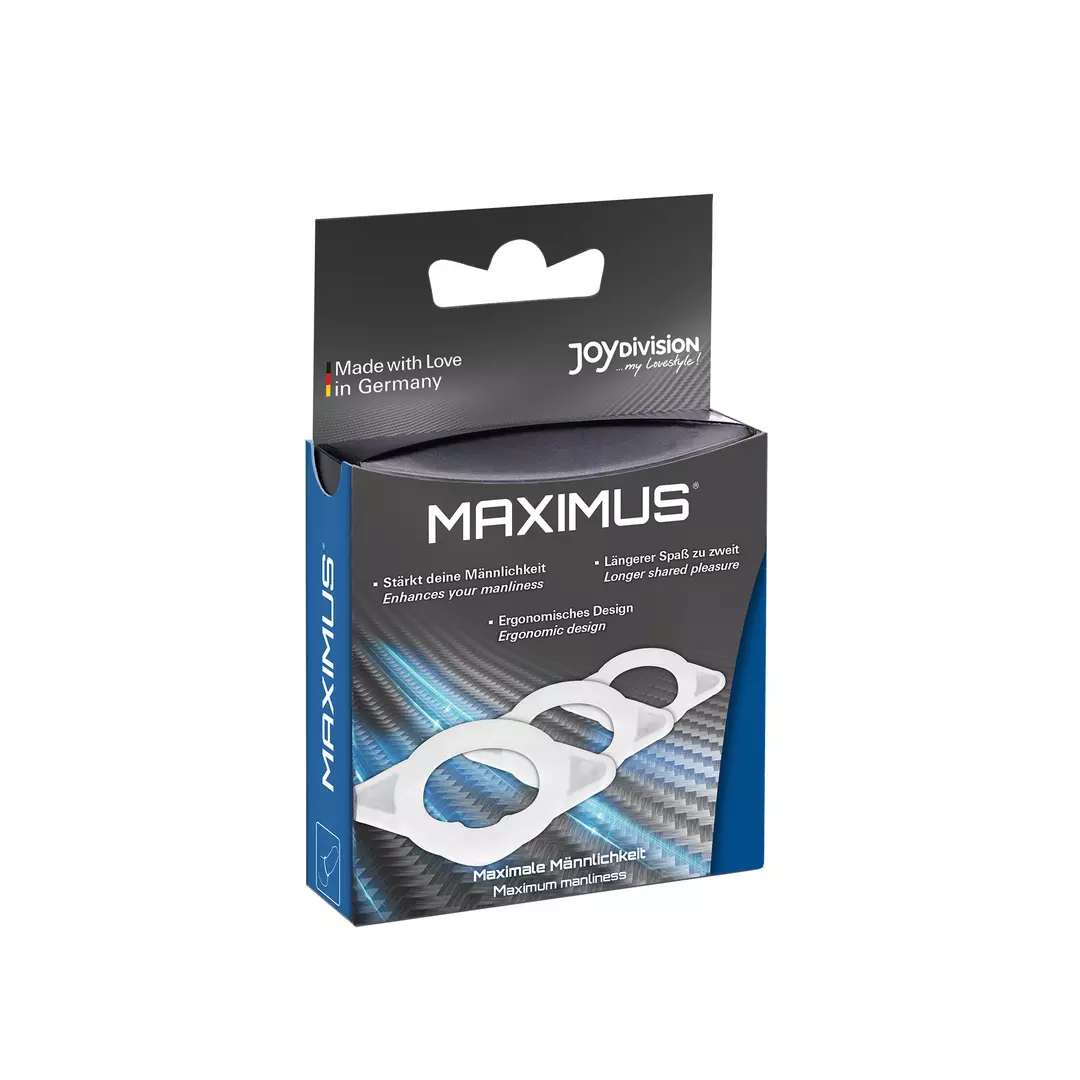 MAXIMUS -  the penis ring transparent, set of 3 (XS, S, M)