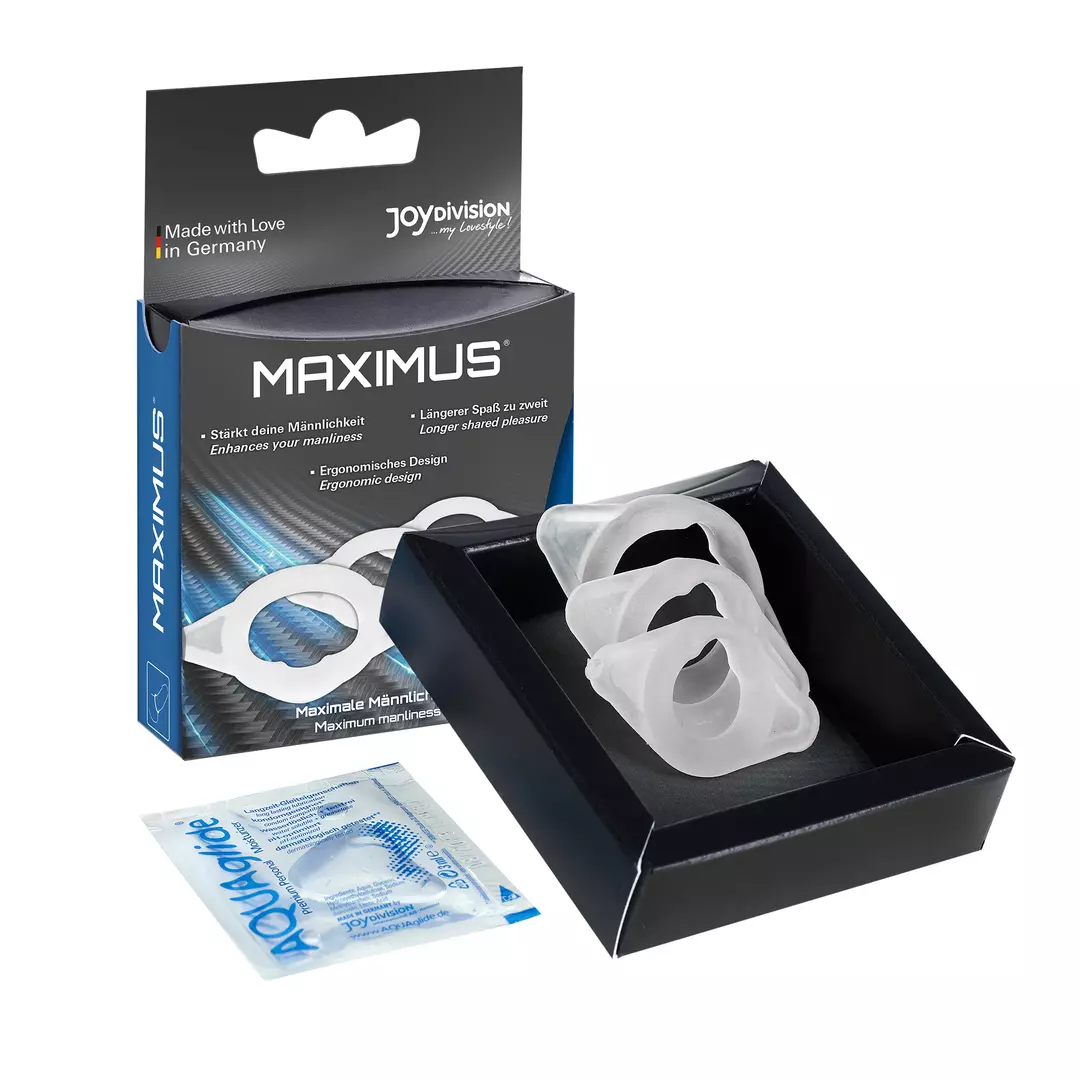 MAXIMUS -  the penis ring transparent, set of 3 (XS, S, M)