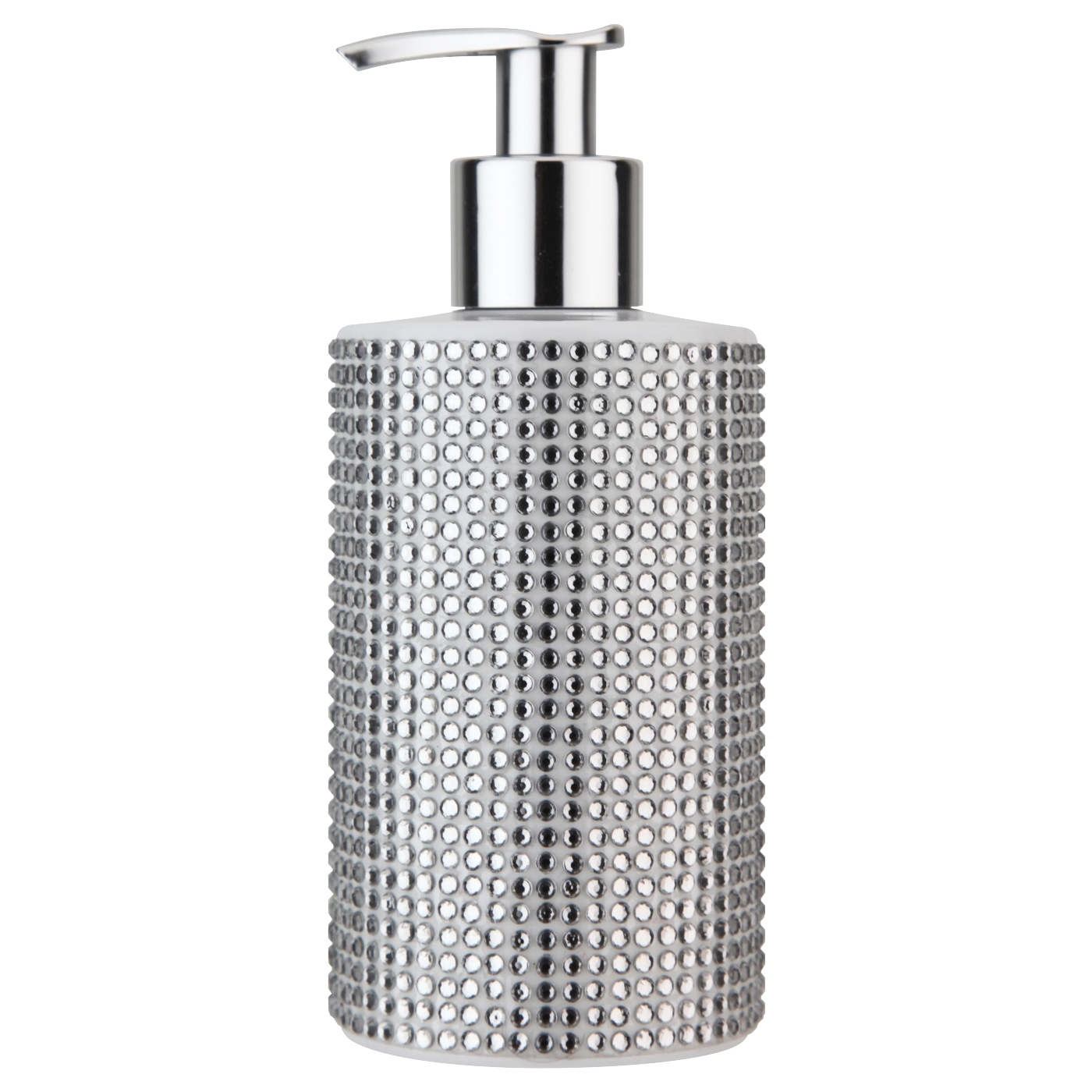 Soap dispenser with cream soap Diamonds, green tea with citrus notes, silver (250 ml)
