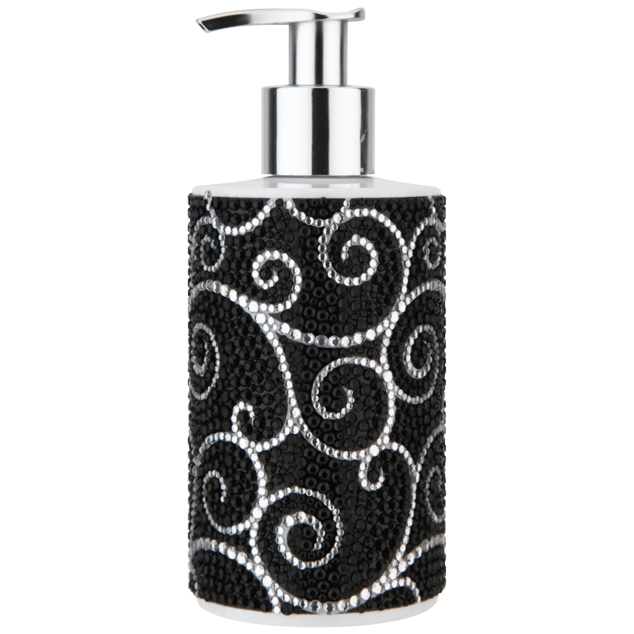 Soap dispenser with cream soap Diamonds, green tea with citrus notes, black (250 ml)